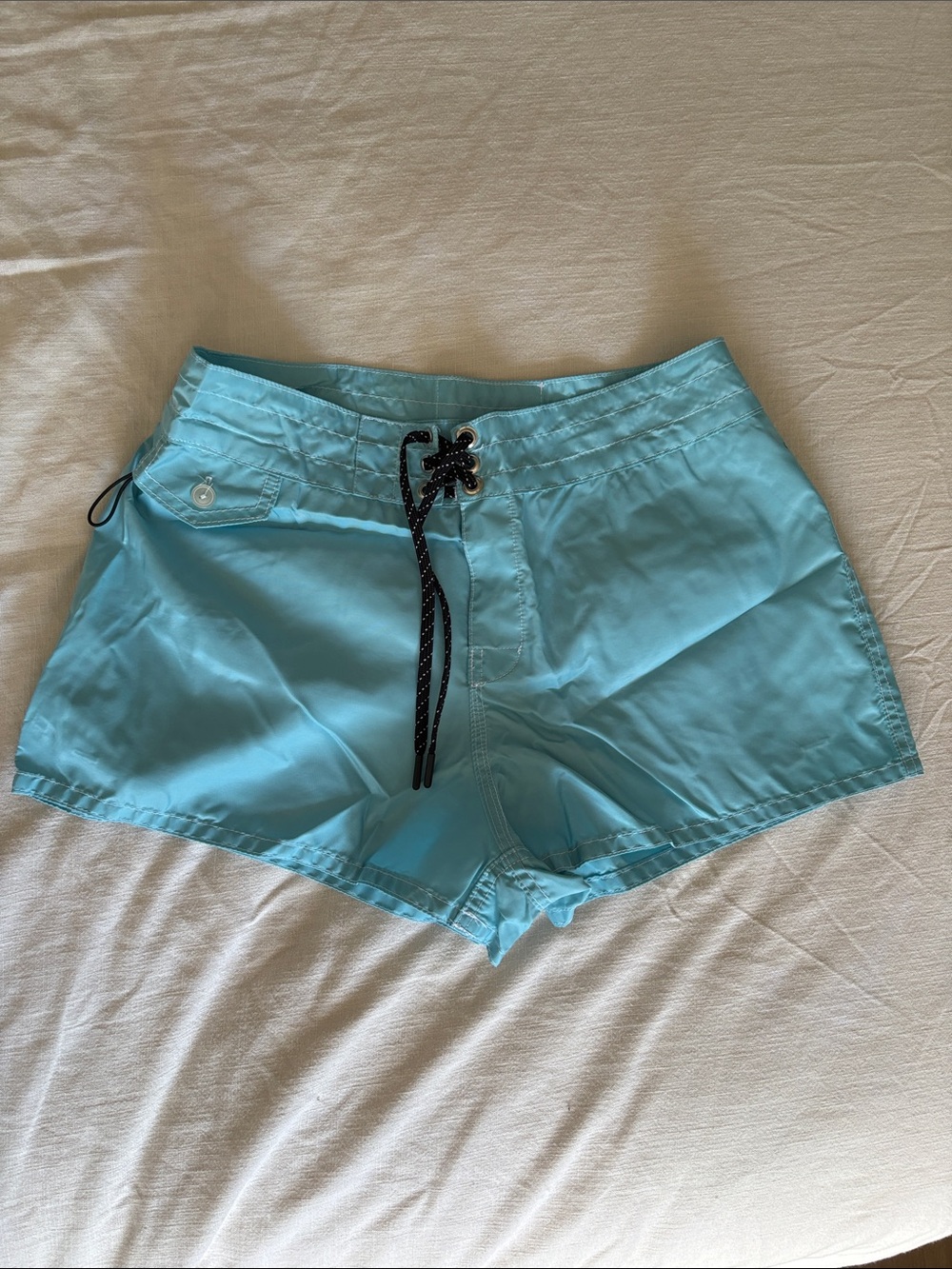Birdwell Light Blue Women's Surf Board Shorts with Drawstring